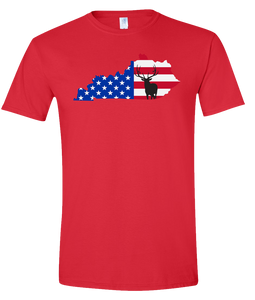 Short Sleeve T-Shirt Kentucky Red Elk Vibrant Design High Quality Tight Knit Ring Spun Low Maintenance Cotton Printed With The Newest Available Color Transfer Technology