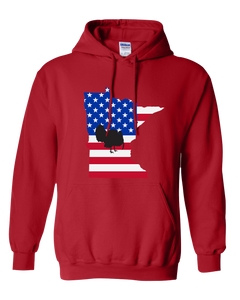 Pullover Hooded Sweatshirt Minnesota Red Turkey Vibrant Design High Quality Tight Knit Ring Spun Low Maintenance Cotton Printed With The Newest Available Color Transfer Technology