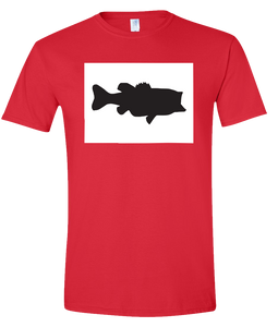 Short Sleeve T-Shirt Colorado Red Large Mouth Bass Vibrant Design High Quality Tight Knit Ring Spun Low Maintenance Cotton Printed With The Newest Available Color Transfer Technology