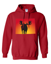 Load image into Gallery viewer, Pullover Hooded Sweatshirt Wyoming Red Moose Vibrant Design High Quality Tight Knit Ring Spun Low Maintenance Cotton Printed With The Newest Available Color Transfer Technology