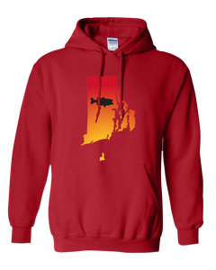 Pullover Hooded Sweatshirt Rhode Island Red Large Mouth Bass Vibrant Design High Quality Tight Knit Ring Spun Low Maintenance Cotton Printed With The Newest Available Color Transfer Technology