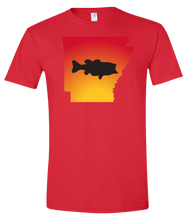 Load image into Gallery viewer, Short Sleeve T-Shirt Arkansas Red Large Mouth Bass Vibrant Design High Quality Tight Knit Ring Spun Low Maintenance Cotton Printed With The Newest Available Color Transfer Technology