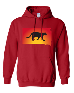 Pullover Hooded Sweatshirt South Dakota Red Mountain Lion Vibrant Design High Quality Tight Knit Ring Spun Low Maintenance Cotton Printed With The Newest Available Color Transfer Technology