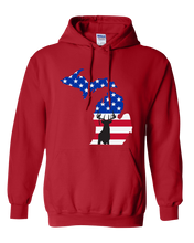 Load image into Gallery viewer, Pullover Hooded Sweatshirt Michigan Red Whitetail Deer Vibrant Design High Quality Tight Knit Ring Spun Low Maintenance Cotton Printed With The Newest Available Color Transfer Technology