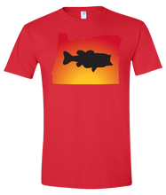 Load image into Gallery viewer, Short Sleeve T-Shirt Oregon Red Large Mouth Bass Vibrant Design High Quality Tight Knit Ring Spun Low Maintenance Cotton Printed With The Newest Available Color Transfer Technology