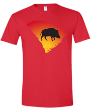 Load image into Gallery viewer, Short Sleeve T-Shirt South Carolina Red Wild Hog Vibrant Design High Quality Tight Knit Ring Spun Low Maintenance Cotton Printed With The Newest Available Color Transfer Technology