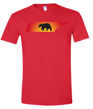 Load image into Gallery viewer, Short Sleeve T-Shirt Tennessee Red Black Bear Vibrant Design High Quality Tight Knit Ring Spun Low Maintenance Cotton Printed With The Newest Available Color Transfer Technology