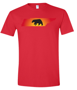 Short Sleeve T-Shirt Tennessee Red Black Bear Vibrant Design High Quality Tight Knit Ring Spun Low Maintenance Cotton Printed With The Newest Available Color Transfer Technology