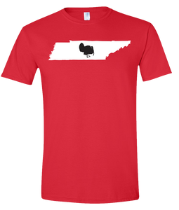 Short Sleeve T-Shirt Tennessee Red Turkey Vibrant Design High Quality Tight Knit Ring Spun Low Maintenance Cotton Printed With The Newest Available Color Transfer Technology