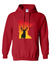 Load image into Gallery viewer, Pullover Hooded Sweatshirt Minnesota Red Whitetail Deer Vibrant Design High Quality Tight Knit Ring Spun Low Maintenance Cotton Printed With The Newest Available Color Transfer Technology