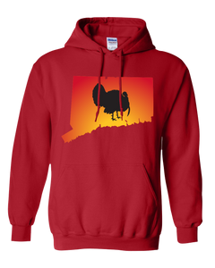 Pullover Hooded Sweatshirt Connecticut Red Turkey Vibrant Design High Quality Tight Knit Ring Spun Low Maintenance Cotton Printed With The Newest Available Color Transfer Technology