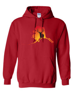 Pullover Hooded Sweatshirt Alaska Red Elk Vibrant Design High Quality Tight Knit Ring Spun Low Maintenance Cotton Printed With The Newest Available Color Transfer Technology