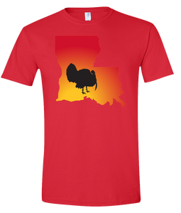Short Sleeve T-Shirt Louisiana Red Turkey Vibrant Design High Quality Tight Knit Ring Spun Low Maintenance Cotton Printed With The Newest Available Color Transfer Technology