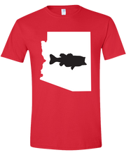 Load image into Gallery viewer, Short Sleeve T-Shirt Arizona Red Large Mouth Bass Vibrant Design High Quality Tight Knit Ring Spun Low Maintenance Cotton Printed With The Newest Available Color Transfer Technology