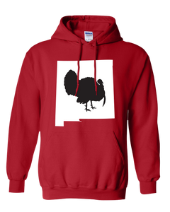 Pullover Hooded Sweatshirt New Mexico Red Turkey Vibrant Design High Quality Tight Knit Ring Spun Low Maintenance Cotton Printed With The Newest Available Color Transfer Technology
