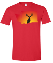 Load image into Gallery viewer, Short Sleeve T-Shirt Washington Red Mule Deer Vibrant Design High Quality Tight Knit Ring Spun Low Maintenance Cotton Printed With The Newest Available Color Transfer Technology