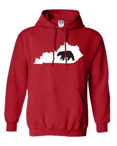 Pullover Hooded Sweatshirt Kentucky Red Black Bear Vibrant Design High Quality Tight Knit Ring Spun Low Maintenance Cotton Printed With The Newest Available Color Transfer Technology