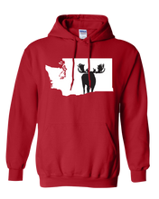 Load image into Gallery viewer, Pullover Hooded Sweatshirt Washington Red Moose Vibrant Design High Quality Tight Knit Ring Spun Low Maintenance Cotton Printed With The Newest Available Color Transfer Technology