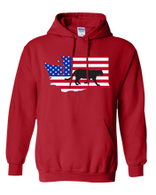 Load image into Gallery viewer, Pullover Hooded Sweatshirt Washington Red Mountain Lion Vibrant Design High Quality Tight Knit Ring Spun Low Maintenance Cotton Printed With The Newest Available Color Transfer Technology
