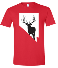 Load image into Gallery viewer, Short Sleeve T-Shirt Nevada Red Elk Vibrant Design High Quality Tight Knit Ring Spun Low Maintenance Cotton Printed With The Newest Available Color Transfer Technology