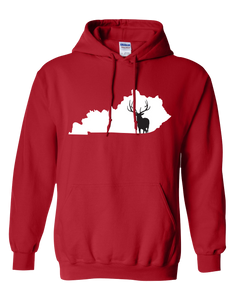Pullover Hooded Sweatshirt Kentucky Red Elk Vibrant Design High Quality Tight Knit Ring Spun Low Maintenance Cotton Printed With The Newest Available Color Transfer Technology