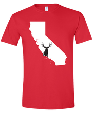 Load image into Gallery viewer, Short Sleeve T-Shirt California Red Mule Deer Vibrant Design High Quality Tight Knit Ring Spun Low Maintenance Cotton Printed With The Newest Available Color Transfer Technology