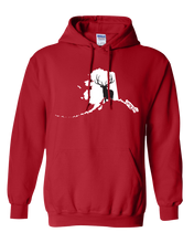 Load image into Gallery viewer, Pullover Hooded Sweatshirt Alaska Red Elk Vibrant Design High Quality Tight Knit Ring Spun Low Maintenance Cotton Printed With The Newest Available Color Transfer Technology