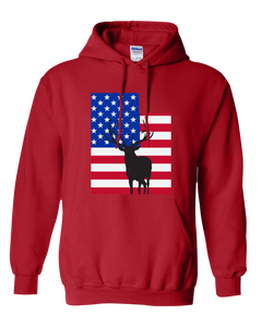 Pullover Hooded Sweatshirt Utah Red Elk Vibrant Design High Quality Tight Knit Ring Spun Low Maintenance Cotton Printed With The Newest Available Color Transfer Technology