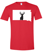 Load image into Gallery viewer, Short Sleeve T-Shirt South Dakota Red Whitetail Deer Vibrant Design High Quality Tight Knit Ring Spun Low Maintenance Cotton Printed With The Newest Available Color Transfer Technology