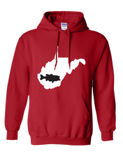Load image into Gallery viewer, Pullover Hooded Sweatshirt West Virginia Red Large Mouth Bass Vibrant Design High Quality Tight Knit Ring Spun Low Maintenance Cotton Printed With The Newest Available Color Transfer Technology