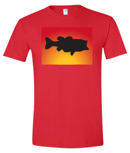 Short Sleeve T-Shirt Colorado Red Large Mouth Bass Vibrant Design High Quality Tight Knit Ring Spun Low Maintenance Cotton Printed With The Newest Available Color Transfer Technology