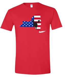 Short Sleeve T-Shirt New York Red Moose Vibrant Design High Quality Tight Knit Ring Spun Low Maintenance Cotton Printed With The Newest Available Color Transfer Technology