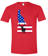 Load image into Gallery viewer, Short Sleeve T-Shirt Idaho Red Elk Vibrant Design High Quality Tight Knit Ring Spun Low Maintenance Cotton Printed With The Newest Available Color Transfer Technology