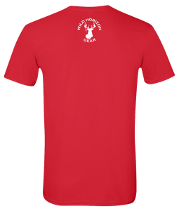 Short Sleeve T-Shirt Montana Red Moose Vibrant Design High Quality Tight Knit Ring Spun Low Maintenance Cotton Printed With The Newest Available Color Transfer Technology