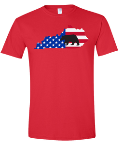 Short Sleeve T-Shirt Kentucky Red Black Bear Vibrant Design High Quality Tight Knit Ring Spun Low Maintenance Cotton Printed With The Newest Available Color Transfer Technology