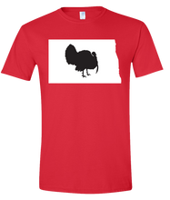 Load image into Gallery viewer, Short Sleeve T-Shirt North Dakota Red Turkey Vibrant Design High Quality Tight Knit Ring Spun Low Maintenance Cotton Printed With The Newest Available Color Transfer Technology