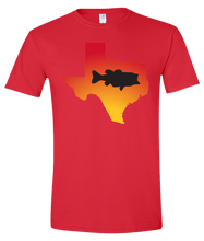 Load image into Gallery viewer, Short Sleeve T-Shirt Texas Red Large Mouth Bass Vibrant Design High Quality Tight Knit Ring Spun Low Maintenance Cotton Printed With The Newest Available Color Transfer Technology