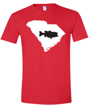 Load image into Gallery viewer, Short Sleeve T-Shirt South Carolina Red Large Mouth Bass Vibrant Design High Quality Tight Knit Ring Spun Low Maintenance Cotton Printed With The Newest Available Color Transfer Technology