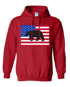 Pullover Hooded Sweatshirt Colorado Red Black Bear Vibrant Design High Quality Tight Knit Ring Spun Low Maintenance Cotton Printed With The Newest Available Color Transfer Technology