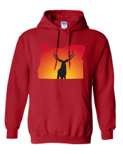 Load image into Gallery viewer, Pullover Hooded Sweatshirt Oregon Red Mule Deer Vibrant Design High Quality Tight Knit Ring Spun Low Maintenance Cotton Printed With The Newest Available Color Transfer Technology