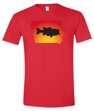 Load image into Gallery viewer, Short Sleeve T-Shirt Iowa Red Large Mouth Bass Vibrant Design High Quality Tight Knit Ring Spun Low Maintenance Cotton Printed With The Newest Available Color Transfer Technology