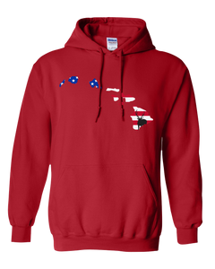 Pullover Hooded Sweatshirt Hawaii Red Axis Deer Vibrant Design High Quality Tight Knit Ring Spun Low Maintenance Cotton Printed With The Newest Available Color Transfer Technology