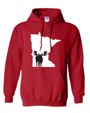 Load image into Gallery viewer, Pullover Hooded Sweatshirt Minnesota Red Moose Vibrant Design High Quality Tight Knit Ring Spun Low Maintenance Cotton Printed With The Newest Available Color Transfer Technology