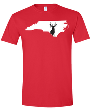 Load image into Gallery viewer, Short Sleeve T-Shirt North Carolina Red Whitetail Deer Vibrant Design High Quality Tight Knit Ring Spun Low Maintenance Cotton Printed With The Newest Available Color Transfer Technology