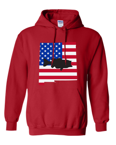 Pullover Hooded Sweatshirt New Mexico Red Large Mouth Bass Vibrant Design High Quality Tight Knit Ring Spun Low Maintenance Cotton Printed With The Newest Available Color Transfer Technology