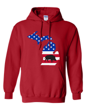 Load image into Gallery viewer, Pullover Hooded Sweatshirt Michigan Red Wild Hog Vibrant Design High Quality Tight Knit Ring Spun Low Maintenance Cotton Printed With The Newest Available Color Transfer Technology