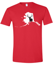 Load image into Gallery viewer, Short Sleeve T-Shirt Alaska Red Elk Vibrant Design High Quality Tight Knit Ring Spun Low Maintenance Cotton Printed With The Newest Available Color Transfer Technology