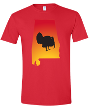 Load image into Gallery viewer, Short Sleeve T-Shirt Alabama Red Turkey Vibrant Design High Quality Tight Knit Ring Spun Low Maintenance Cotton Printed With The Newest Available Color Transfer Technology