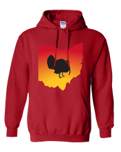 Load image into Gallery viewer, Pullover Hooded Sweatshirt Ohio Red Turkey Vibrant Design High Quality Tight Knit Ring Spun Low Maintenance Cotton Printed With The Newest Available Color Transfer Technology