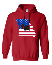 Load image into Gallery viewer, Pullover Hooded Sweatshirt Missouri Red Turkey Vibrant Design High Quality Tight Knit Ring Spun Low Maintenance Cotton Printed With The Newest Available Color Transfer Technology